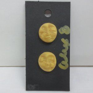 New Hand Crafted Mystical Face Stud Clay Earrings